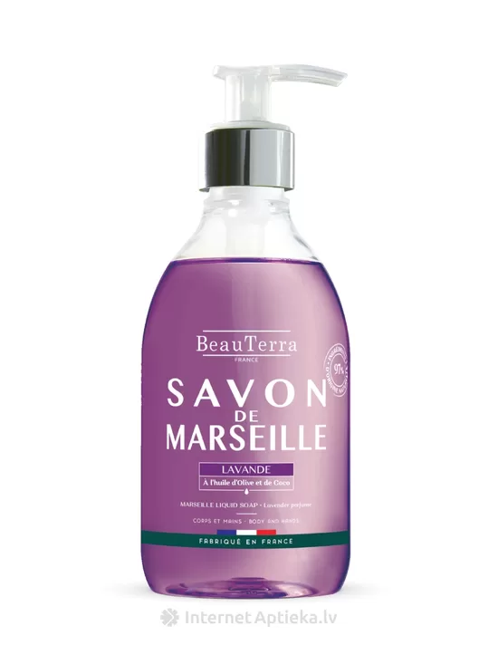 BeauTerra Lavandas-marseļas šķidrās ziepes, 300 ml