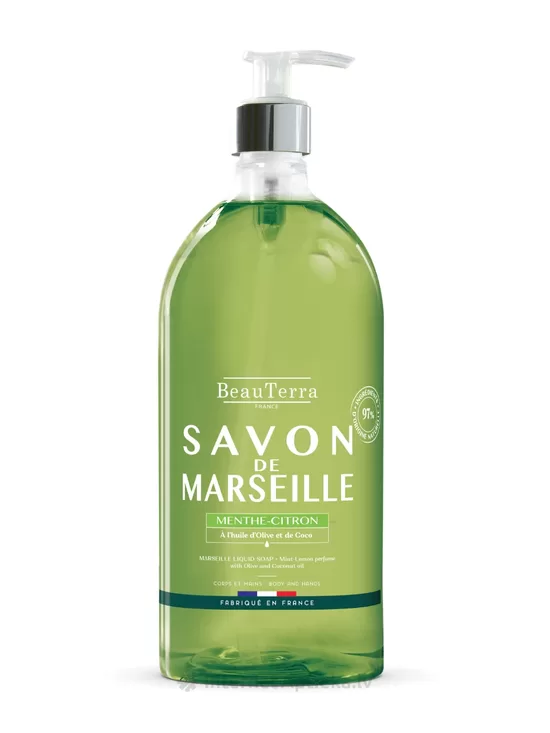 BeauTerra piparmētru-citronu marseļas šķidrās ziepes, 1 L