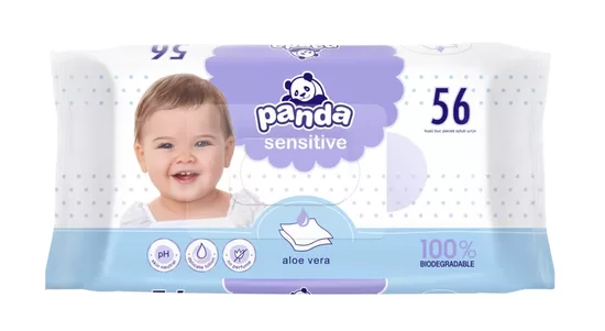 PANDA Sensitive mitrās salvetes, 56gab.