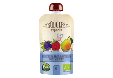 BIO Augļi ar jogurtu, 110 g., Rūdolfs