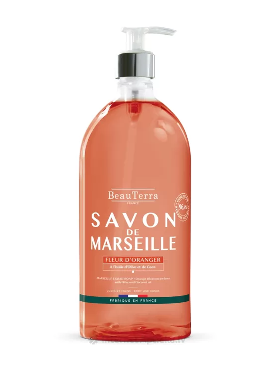 BeauTerra apelsīnu ziedu marseļas šķidrās ziepes, 1 L