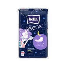 BELLA FOR TEENS Ultra Night Sensitive higiēniskās paketes, 16 gab.