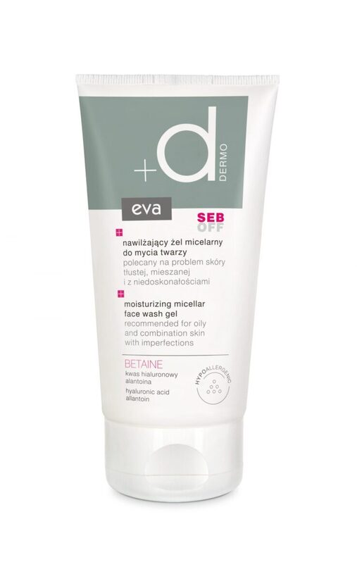 EVA DERMO SEB OFF mitrinošs micelārais gels sejas mazgāšanai, 150 ml