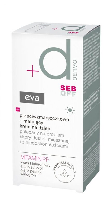 EVA DERMO SEB OFF pretgrumbu normalizējošs dienas krēms kombinētai ādai, 50 ml