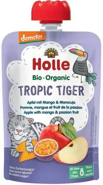 Holle BIO Tropic Tiger ābolu, mango un marakuju biezenis (8m+) 100g