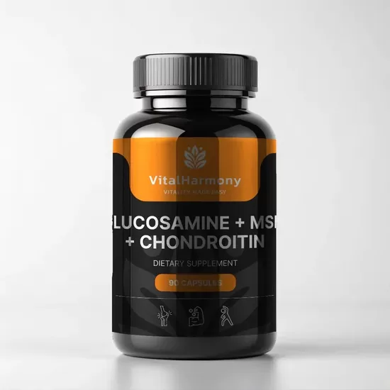 VitalHarmony Glikozamīns + MSM + Hondroitīns - 90 kapsulas  