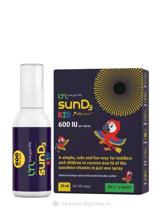 LYL sun D3 KID sprejs, 25 ml