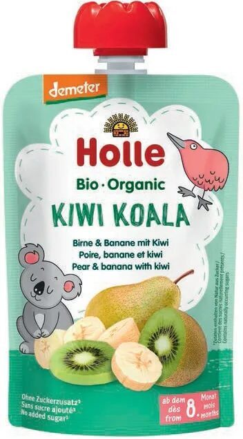 Holle BIO Kiwi Koala bumbieru, banānu un kivi biezenis (8m+) 100g