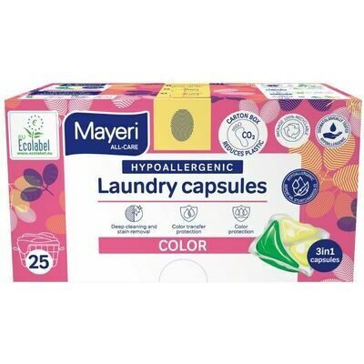 Mayeri Hipoalerģiskas veļas mazgāšanas kapsulas Color 25gab 