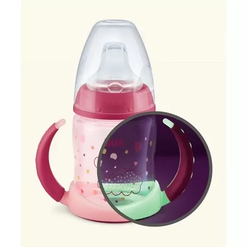 NUK First Choice Mācību pudele NAKTS, 150 ml ar silikona snīpīti, (6-18 mēn.)