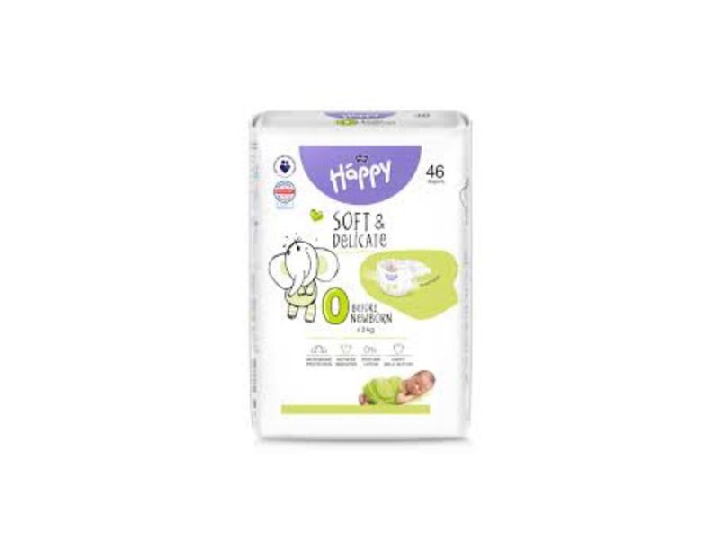 HAPPY BEFORE NEWBORN autiņbiksītes, 0. izmērs (līdz 2kg), 46gab.