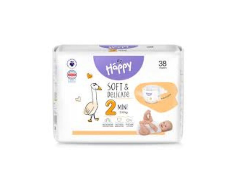 HAPPY MINI autiņbiksītes, 2. izmērs (3-6 kg), 38gab.