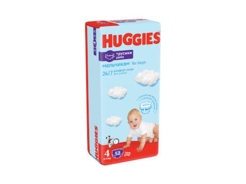 HUGGIES Pants MP4 biksītes (9-14kg), 52gab.Boy