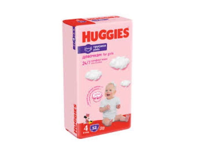 HUGGIES Pants MP4 biksītes (9-14kg), 52gab. Girl