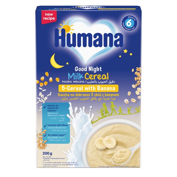 Humana Miega 5 graudu piena putra ar banāniem 200g