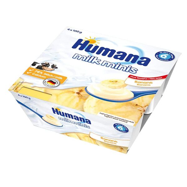 Humana Milk Minis jogurta deserts ar banāniem 400g
