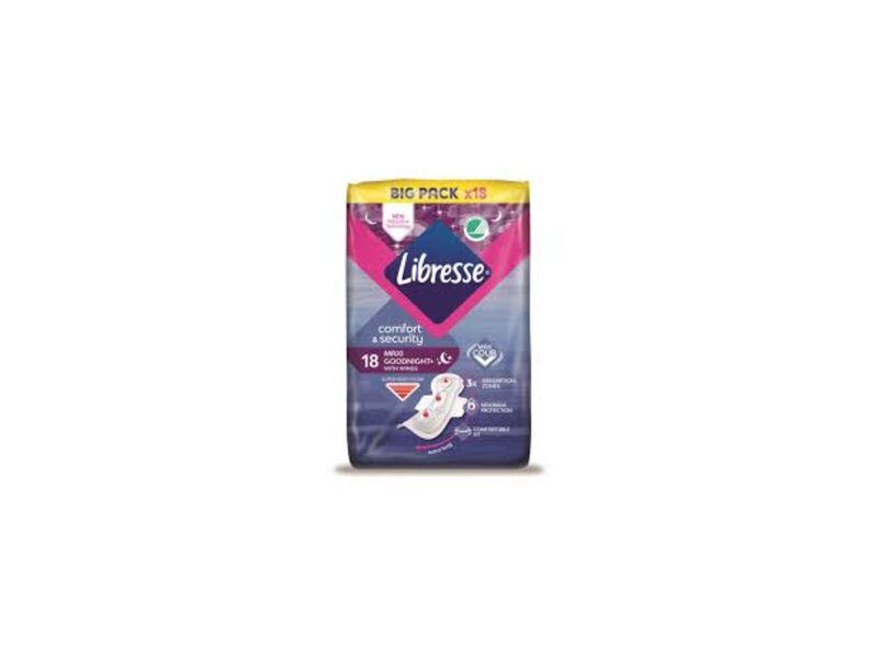 Higiēniskās paketes LIBRESSE MAXI GOOD NIGHT DUO, 18gab.