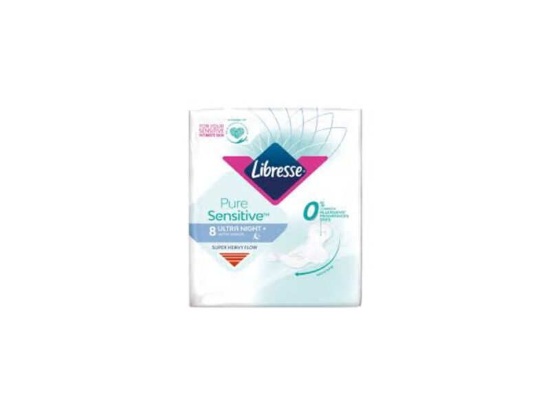 Higiēniskās paketes LIBRESSE ULTRA PURE SENSITIVE NIGHT, 8gab.