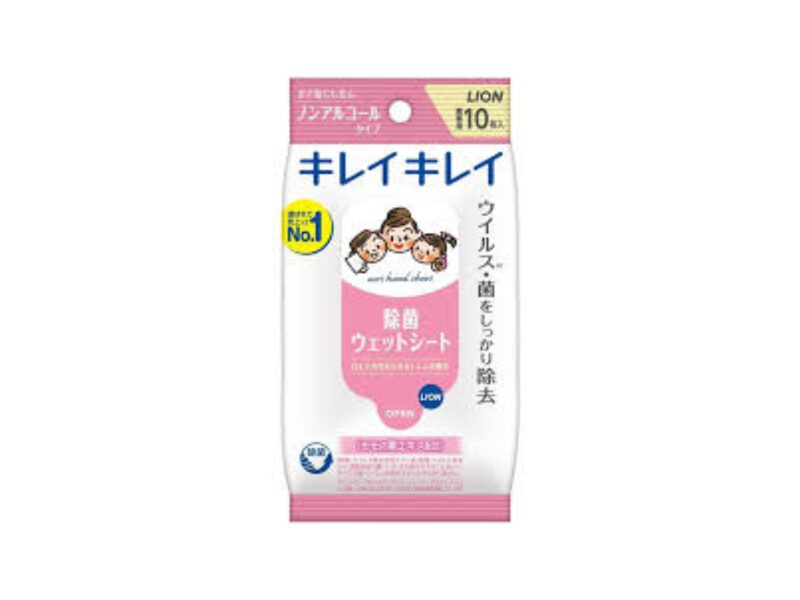 Lion KireiKirei antibakteriālās mitrās salvetes rokām bez spirta,  10 vai 30gab