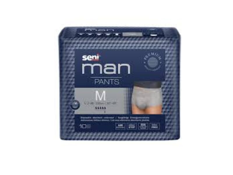 SENI MAN PANTS uzsūcoša apakšveļa vīriešiem, M vai L izmērs, 10gab.