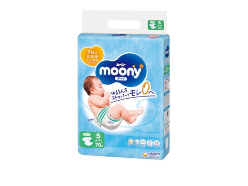 Moony S autiņbiksītes (4-8kg), 70gab. 