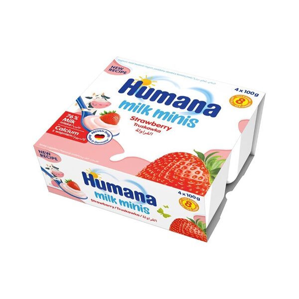 Humana Milk Minis jogurta deserts ar zemenēm 400g